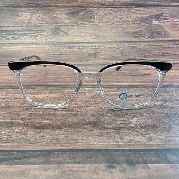 Modern Accessories - Modern Welcome Eyeglasses Crystal‎ Black Square Frame 49/19/140 Demo Lenses